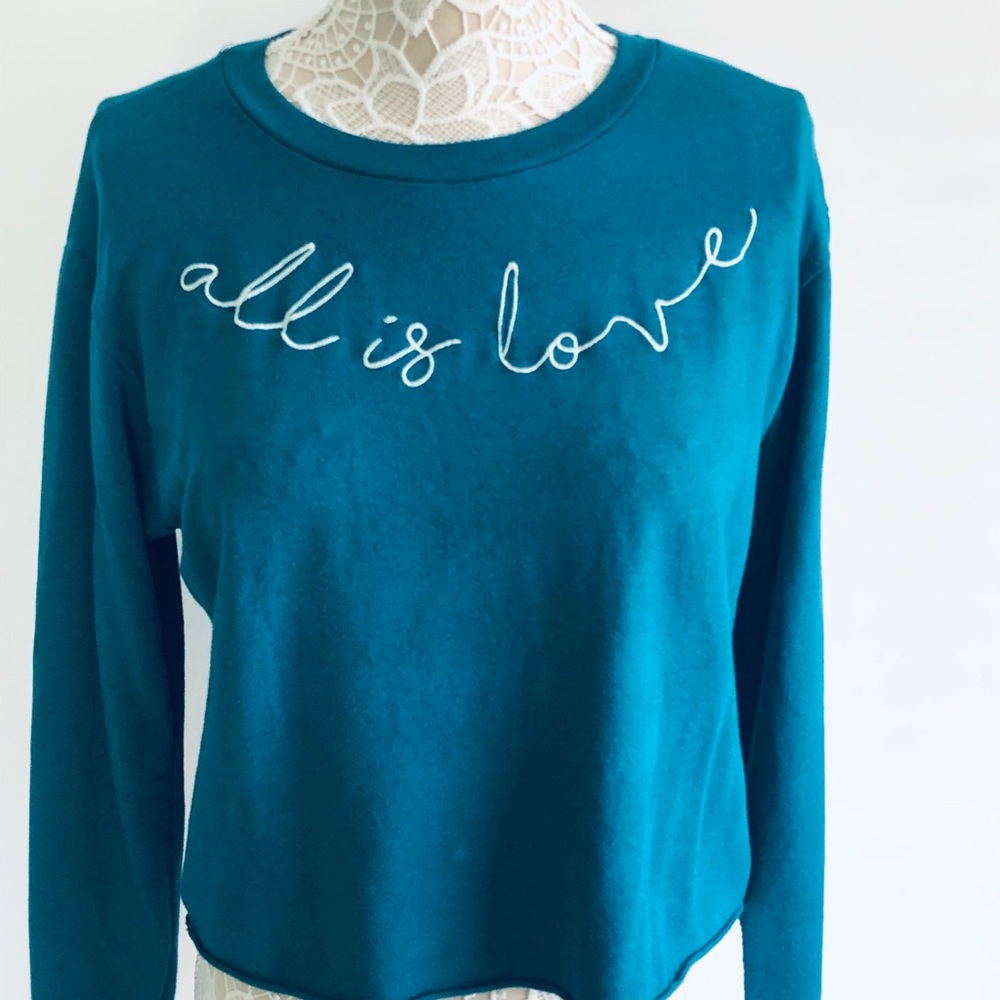 JUNK FOOD Cropped Long Sleeve Pullover Sweater Top